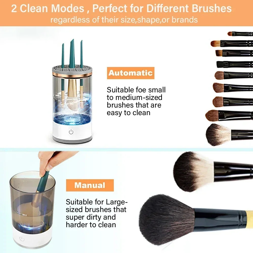 USB Electric Makeup Brush Cleaner Portable 3 In 1 Makeup Brushes Drying